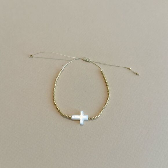 Boho beaded cross bracelet M988 - Picture 2 of 4